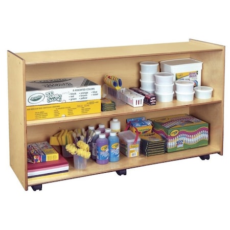 Childcraft Mobile Open Shelving Unit, 2 Shelves, 47-3/4 x 14-1/4 x 30 Inches 1301522